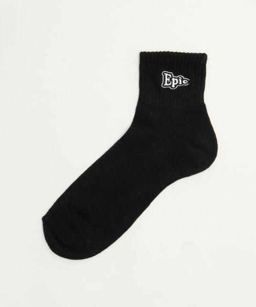 WEGO（ウィゴー）の「WEGO/Epic刺繍ロゴアンクルパイルソックス（ソックス/靴下・メンズ・ブラック/ホワイト・25-27CM）」の14枚目の写真