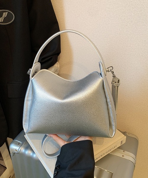 Ritzy(リッツィー)の「2way フェイクレザー スクエア ハンドバッグ ショルダーバッグ(ショルダーバッグ・レディース・シルバー/ブラック/ホワイト/モカ・FREE)」の10枚目の写真
