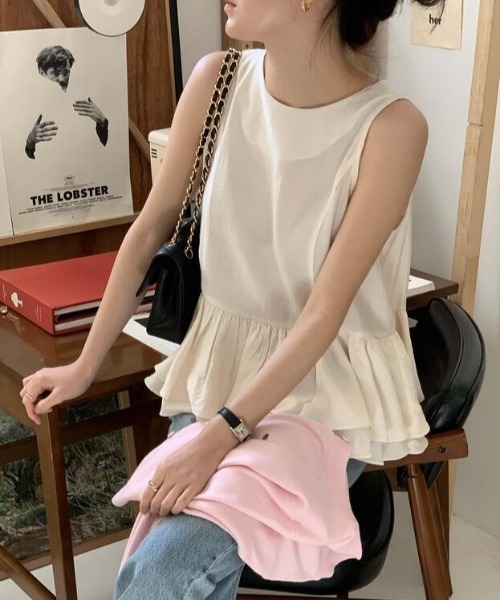 FREE STYLISTS(フリー スタイリスト)の「YUGA_YGMC Frilled tiered blouse(Tシャツ/カットソー・レディース・ブラック/オフホワイト/グレー・FREE)」の22枚目の写真