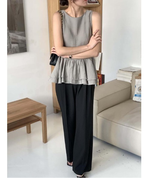 FREE STYLISTS(フリー スタイリスト)の「YUGA_YGMC Frilled tiered blouse(Tシャツ/カットソー・レディース・ブラック/オフホワイト/グレー・FREE)」の19枚目の写真