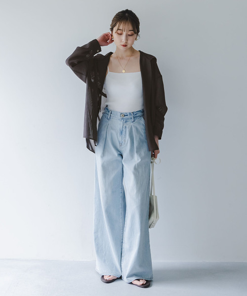 Noble（ノーブル）の「ブリーズメッシュフードシャツ（シャツ/ブラウス・レディース・スミクロ/アイボリー・FREE）」の22枚目の写真