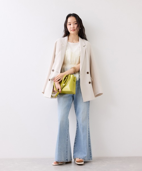 VIS(ビス)の「チェック&無地ビスチェドッキング半袖プルオーバー/イージーケア(Tシャツ/カットソー・レディース・スミクロ/グレー/キナリ/ホワイト系その他5・FREE)」の12枚目の写真