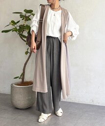 バックプリーツニットジレ