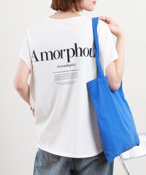 hunch（ハンチ）の「hunch フレンチスリーブオーバーサイズカットソー 半袖（Tシャツ/カットソー・レディース・チャコール/オフホワイト/ブラウン/イエロー・FREE）」の7枚目の写真