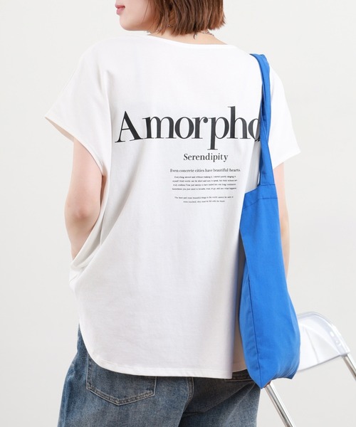 hunch（ハンチ）の「hunch フレンチスリーブオーバーサイズカットソー 半袖（Tシャツ/カットソー・レディース・チャコール/オフホワイト/ブラウン/イエロー・FREE）」の8枚目の写真