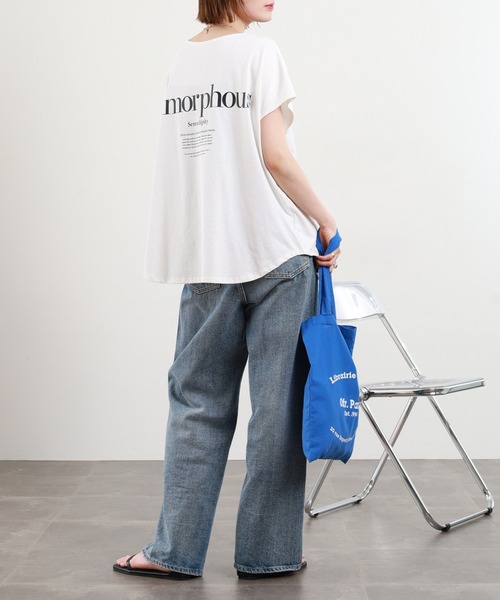 hunch（ハンチ）の「hunch フレンチスリーブオーバーサイズカットソー 半袖（Tシャツ/カットソー・レディース・チャコール/オフホワイト/ブラウン/イエロー・FREE）」の13枚目の写真