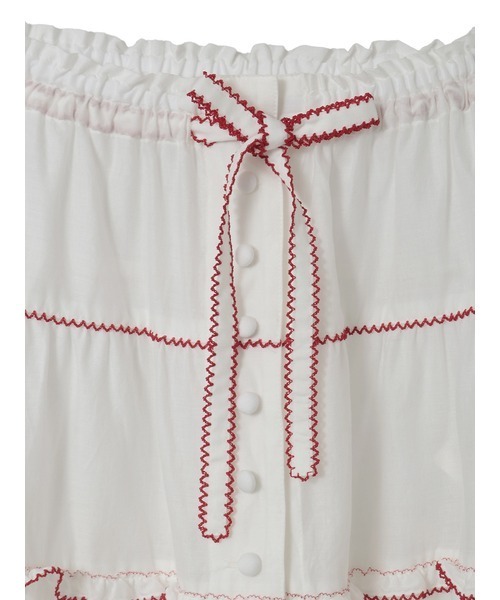 PINK HOUSE(ピンクハウス)の「さくらんぼモチーフ使いフリルスカート(スカート・レディース・ブラック/ホワイト×レッド・フリー)」の5枚目の写真