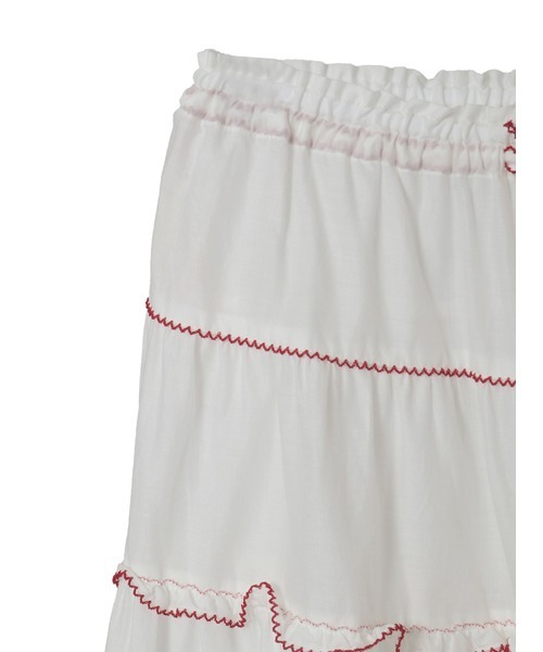 PINK HOUSE(ピンクハウス)の「さくらんぼモチーフ使いフリルスカート(スカート・レディース・ブラック/ホワイト×レッド・フリー)」の6枚目の写真