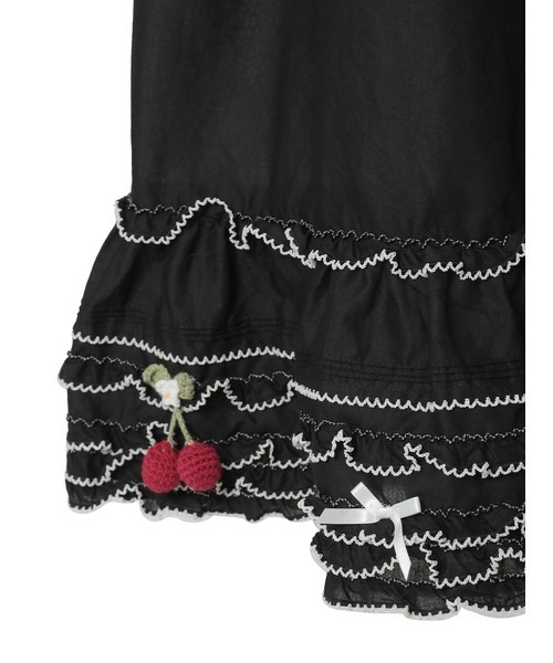 PINK HOUSE(ピンクハウス)の「さくらんぼモチーフ使いフリルスカート(スカート・レディース・ブラック/ホワイト×レッド・フリー)」の8枚目の写真