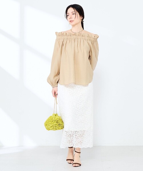 NOLLEY’S Sophi(ノーリーズソフィ)の「ウォッシャブルシアーシルクワッシャーオフショルブラウス(シャツ/ブラウス・レディース・キャメル/ブラック/ベビーピンク・38)」の20枚目の写真