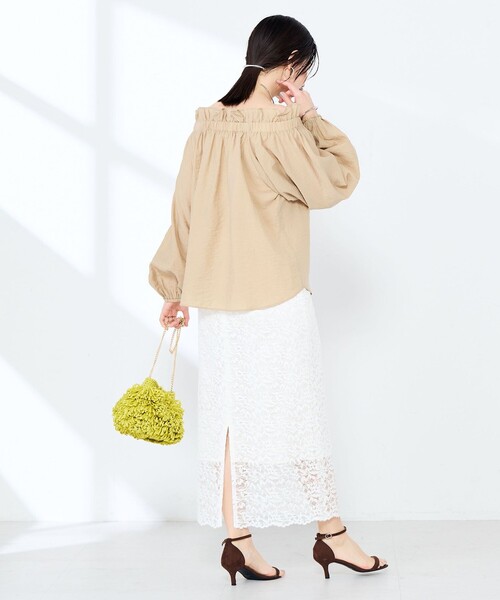 NOLLEY’S Sophi(ノーリーズソフィ)の「ウォッシャブルシアーシルクワッシャーオフショルブラウス(シャツ/ブラウス・レディース・キャメル/ブラック/ベビーピンク・38)」の22枚目の写真