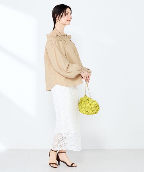 NOLLEY’S Sophi(ノーリーズソフィ)の「ウォッシャブルシアーシルクワッシャーオフショルブラウス(シャツ/ブラウス・レディース・キャメル/ブラック/ベビーピンク・38)」の18枚目の写真