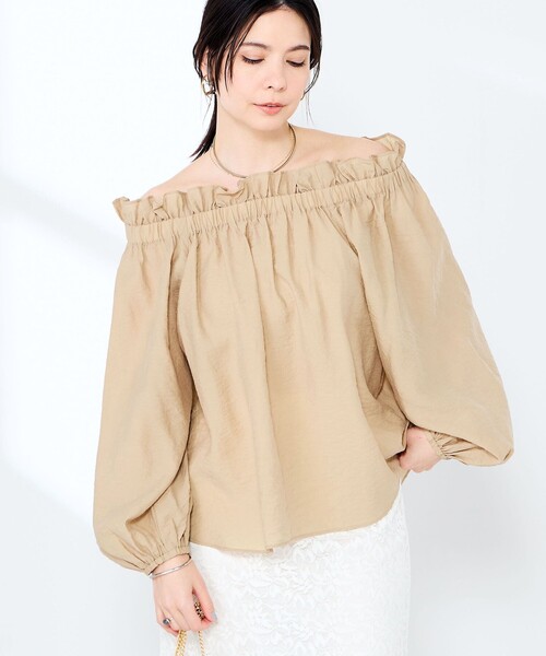 NOLLEY’S Sophi(ノーリーズソフィ)の「ウォッシャブルシアーシルクワッシャーオフショルブラウス(シャツ/ブラウス・レディース・キャメル/ブラック/ベビーピンク・38)」の19枚目の写真