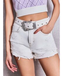 GYDA | ハイウエストLos Angeles bijouダメージデニムショートパンツ(デニムパンツ)