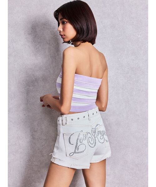 GYDA（ジェイダ）の「ハイウエストLos Angeles bijouダメージデニムショートパンツ（デニムパンツ・レディース・オフホワイト/ブラック/ブルー・SMALL/X-SMALL/MEDIUM）」の14枚目の写真