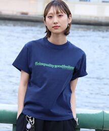【FFEIN(フェイン)】センタープリントロゴショート丈Tシャツ / Tシャツ クルーネック 半袖 プリント