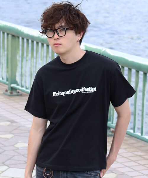FFEIN（フェイン）の「【FFEIN（フェイン）】センタープリントロゴショート丈Tシャツ / Tシャツ クルーネック 半袖 プリント（Tシャツ/カットソー・メンズ・ブラック/ホワイト/ネイビー/アッシュグレー/ライトブルー/ブルー・X-LARGE/LARGE/MEDIUM/SMALL）」の11枚目の写真
