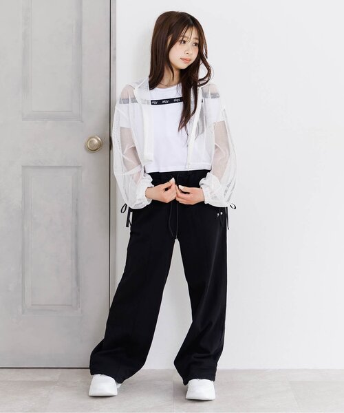algy(アルジー)の「メッシュパーカー(パーカー・キッズ・オフホワイト/ブラック・130/140/150/160)」の16枚目の写真