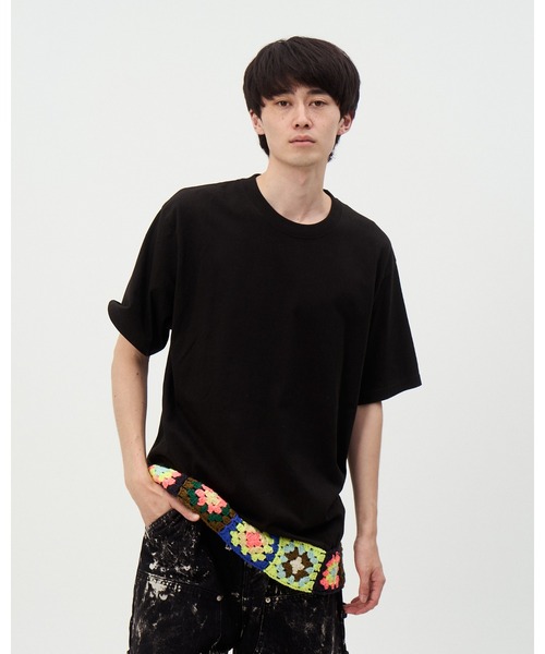 DISCOVERED（ディスカバード）の「HEM CROCHET TEE（Tシャツ/カットソー・メンズ・ブラック/ホワイト・LARGE/SMALL）」の2枚目の写真