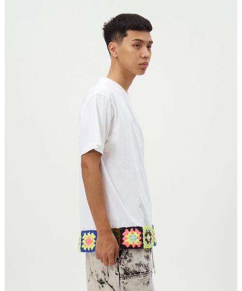 DISCOVERED（ディスカバード）の「HEM CROCHET TEE（Tシャツ/カットソー・メンズ・ブラック/ホワイト・LARGE/SMALL）」の8枚目の写真