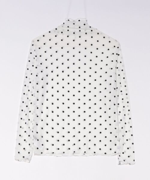 Ritzy(リッツィー)の「ドット柄 シアー長袖 メロウ ハイネックトップス(Tシャツ/カットソー・レディース・ホワイト/モカ/ブラック・L/M)」の6枚目の写真
