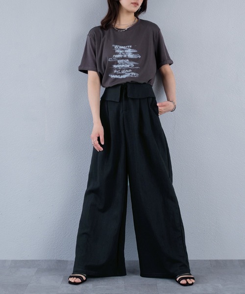 murea（ミュレア）の「折り返しウエストデザインタックルーズワイドパンツ（その他パンツ・レディース・ブラック/インディゴブルー/アイボリー・S/M）」の22枚目の写真
