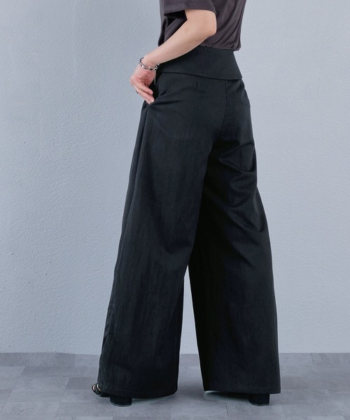 murea（ミュレア）の「折り返しウエストデザインタックルーズワイドパンツ（その他パンツ・レディース・ブラック/インディゴブルー/アイボリー・S/M）」の20枚目の写真