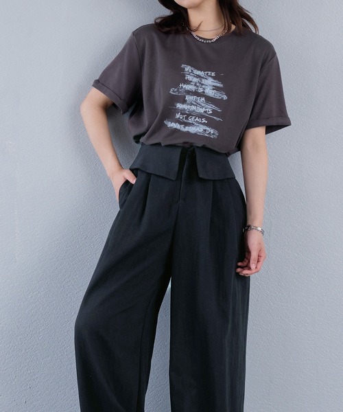 murea（ミュレア）の「折り返しウエストデザインタックルーズワイドパンツ（その他パンツ・レディース・ブラック/インディゴブルー/アイボリー・S/M）」の21枚目の写真