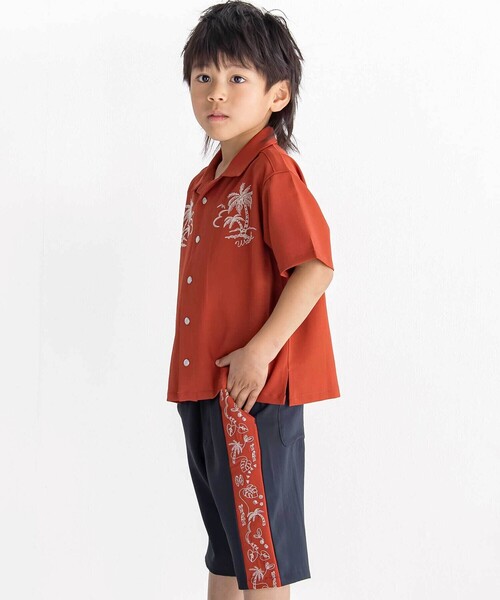 WASK(ワスク)の「5.5分丈 パームステッチバイカラー トロストレッチパンツ(110~160cm)(その他パンツ・キッズ・ネイビー・130cm/140cm/150cm/160cm)」の4枚目の写真