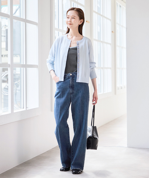 U by SPICK&SPAN（ユーバイスピックアンドスパン）の「LOW CLASSIC Lc / ロウ クラシック エルシー SILKET CAMISOLE（キャミソール・レディース・ネイビー/ブラック系その他・SMALL）」の9枚目の写真