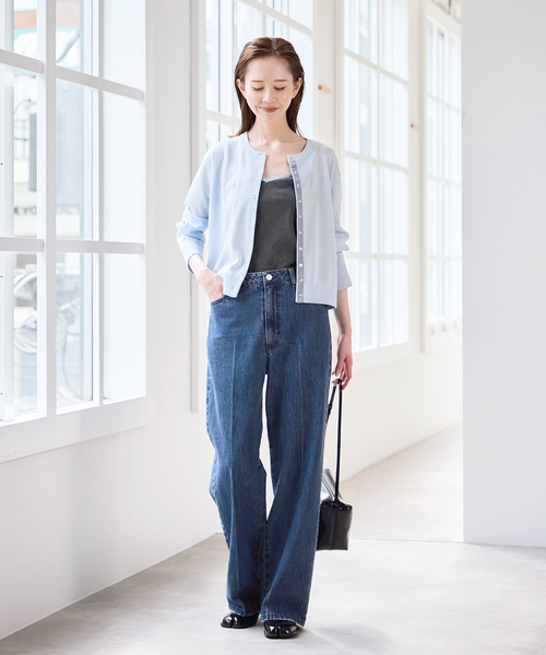 U by SPICK&SPAN（ユーバイスピックアンドスパン）の「LOW CLASSIC Lc / ロウ クラシック エルシー SILKET CAMISOLE（キャミソール・レディース・ネイビー/ブラック系その他・SMALL）」の8枚目の写真