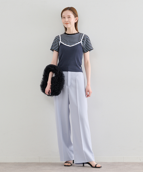 U by SPICK&SPAN（ユーバイスピックアンドスパン）の「LOW CLASSIC Lc / ロウ クラシック エルシー SILKET CAMISOLE（キャミソール・レディース・ネイビー/ブラック系その他・SMALL）」の3枚目の写真