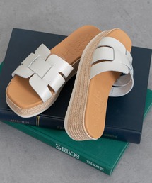 【Oh my Sandals】厚底レザースライドサンダル(E62503)