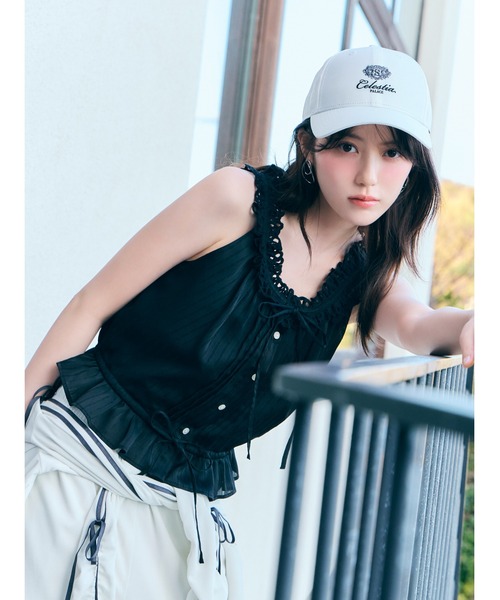 SNIDEL(スナイデル)の「エンブレムキャップ(キャップ・レディース・イエロー/ホワイト・F)」の3枚目の写真
