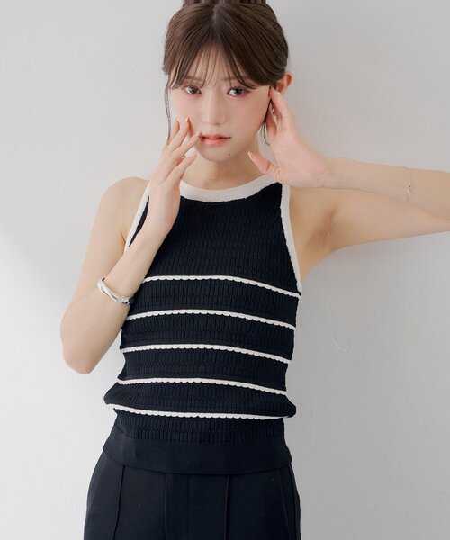 SALON by Chico】パット付きバックリボンフリルタンク（キャミソール