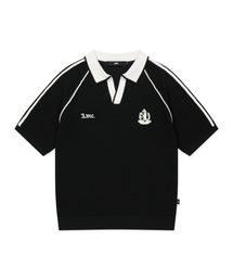 LINE POINT SKIPPER HALF KNIT black