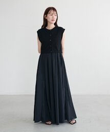 セール】【Noka/WEB限定】カットジョーゼットボートネックワンピース