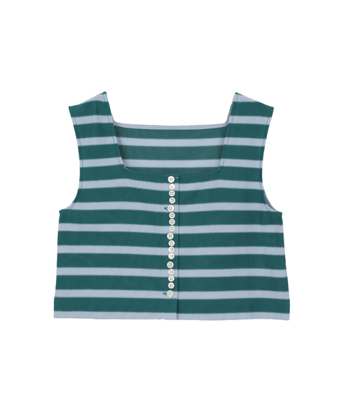 CURRENTAGE（カレンテージ）の「Russell Stripe  Jersey Top（Tシャツ/カットソー・レディース・グリーン/ブラック/ブルー・1）」の3枚目の写真
