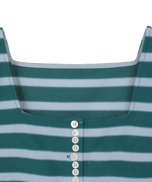 CURRENTAGE（カレンテージ）の「Russell Stripe  Jersey Top（Tシャツ/カットソー・レディース・グリーン/ブラック/ブルー・1）」の6枚目の写真