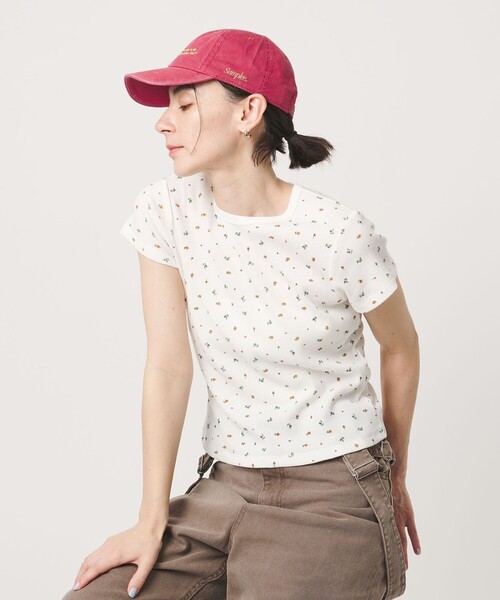 BEAUTY&YOUTH UNITED ARROWS(ビューティーアンドユースユナイテッドアローズ)の「フラワー ワッフル ショートスリーブTシャツ(Tシャツ/カットソー・レディース・オレンジ/コバルトブルー/ライトブルー・FREE)」の7枚目の写真