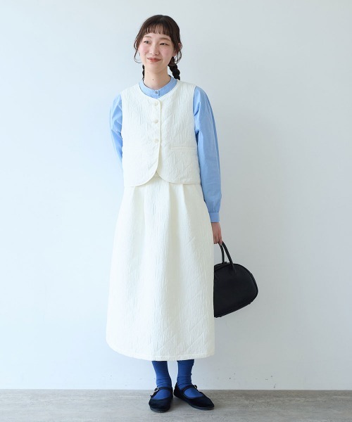 bulle de savon(ビュルデサボン)の「ichijiku quilt ジャカード スカート(スカート・レディース・キナリ・FREE)」の4枚目の写真