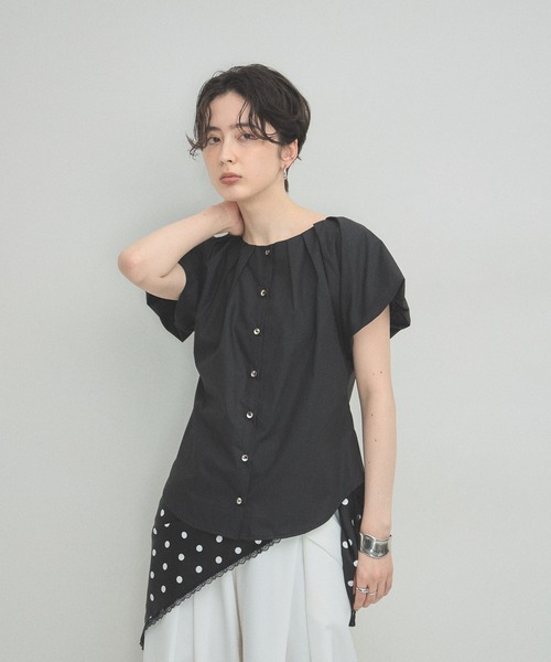 ARVELLIA(アルベリア)の「SOFT PLEAT BLOUSE(シャツ/ブラウス・レディース・ホワイト/ブラック・M)」の6枚目の写真