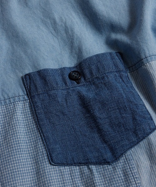 FDMTL（ファンダメンタル）の「【FDMTL】PATCHWORK SHIRT 3YR WASH（シャツ/ブラウス・メンズ・インディゴブルー・4/3）」の6枚目の写真