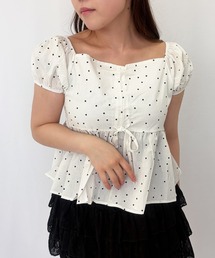 【ZOZOTOWN限定】ドットパフスリーブブラウス