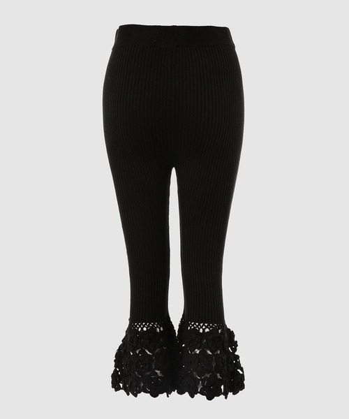 GANNI（ガニー）の「Fine Cotton Rib Crochet Pants（その他パンツ・レディース・ブラック・M/S）」の2枚目の写真