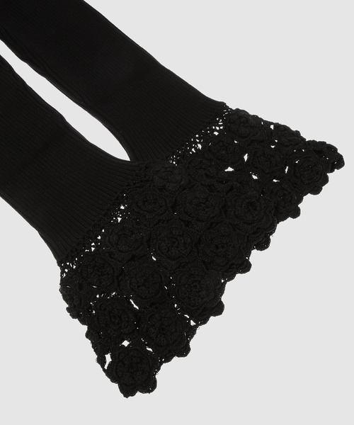 GANNI（ガニー）の「Fine Cotton Rib Crochet Pants（その他パンツ・レディース・ブラック・M/S）」の4枚目の写真