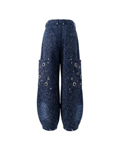 TAJEN:T（タジェント）の「【TAJEN:T】NEEDLE PUNCH EYELET CURVE DENIM/ニードルパンチアイレットカーブデニム（デニムパンツ・レディース・ブルー/ブラック・2/1）」の6枚目の写真