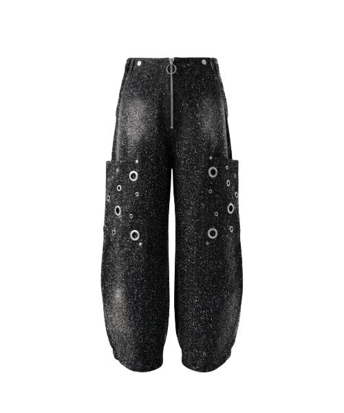TAJEN:T（タジェント）の「【TAJEN:T】NEEDLE PUNCH EYELET CURVE DENIM/ニードルパンチアイレットカーブデニム（デニムパンツ・レディース・ブルー/ブラック・2/1）」の8枚目の写真