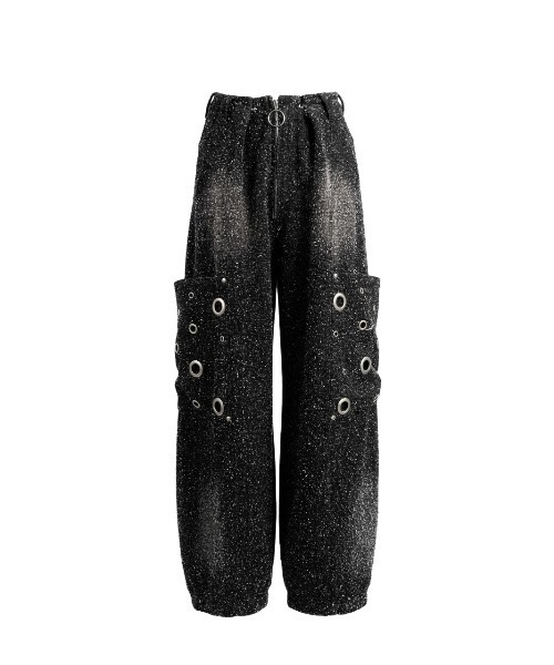 TAJEN:T（タジェント）の「【TAJEN:T】NEEDLE PUNCH EYELET CURVE DENIM/ニードルパンチアイレットカーブデニム（デニムパンツ・レディース・ブルー/ブラック・2/1）」の9枚目の写真