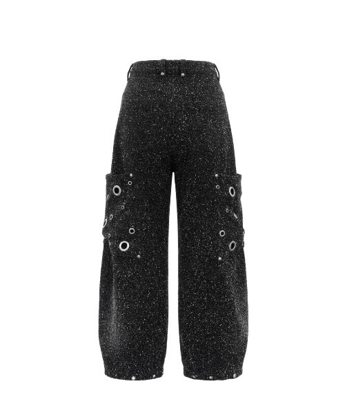 TAJEN:T（タジェント）の「【TAJEN:T】NEEDLE PUNCH EYELET CURVE DENIM/ニードルパンチアイレットカーブデニム（デニムパンツ・レディース・ブルー/ブラック・2/1）」の10枚目の写真